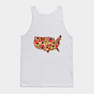 Pizza United States Map Tank Top